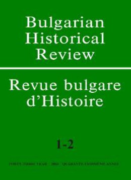 Bulgarian Historical Review-revue Bulgare D Histoire